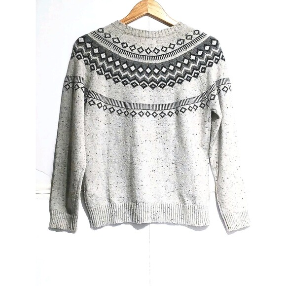Weatherproof  Fair Isle Vintage Women's Heather Grey  Sweater Size Medium - Picture 2 of 6